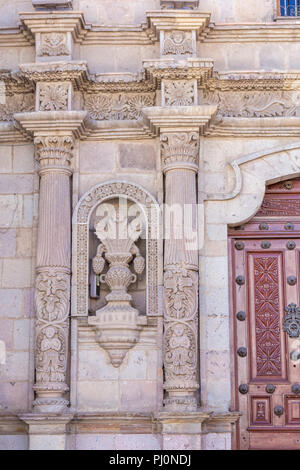 Facade of the Modesto Omiste theatre, former Belen chruch (1753), Potosi, Potosi department, Bolivia Stock Photo
