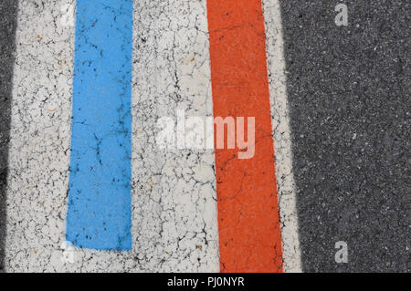 markings on tarmac seen on a flight field of Toulouse airport, France Stock Photo