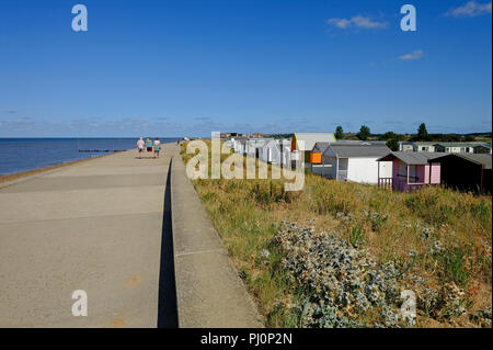 concrete sea wall at heacham, west norfolk, england Stock Photo