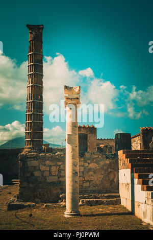 solar clock in the Temple of Apollo in Pompeii Stock Photo