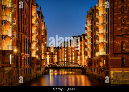 Warehouse district Speicherstadt in Hamburg, Germany Stock Photo