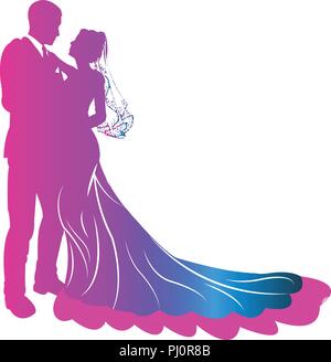 A beautiful romantic wedding couple clip-art. You can use this in your wedding logo design. It is a royalty-free Vector by Nirupam Brahma under Alamy Stock Vector