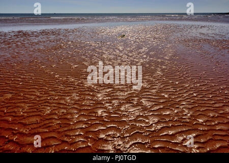 Ripples in the sand at low tide. Stock Photo
