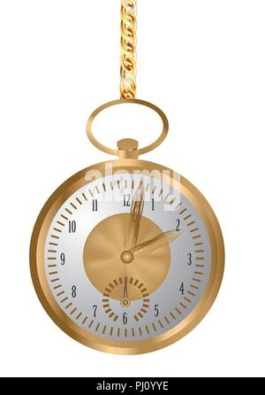 pocket watch isolated on a white background Stock Vector