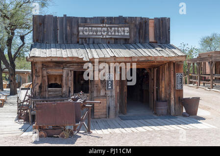 The Toltec Mine at the Old Tucson Film Studios amusement park in ...