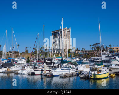 Boats docked in the marina, Oceanside Harbor, Oceanside, California ...