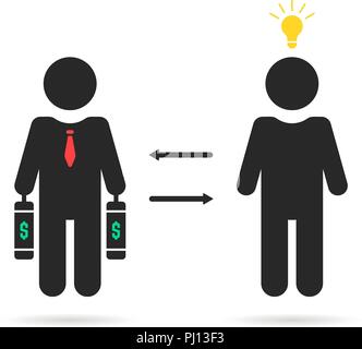 investor and startuper black icon Stock Vector