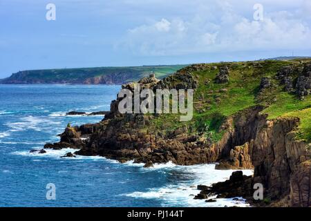 Cornish Coastline,Lands End,Cornwall,England,UK Stock Photo