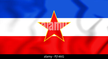 3D Flag of the Yugoslavia. 3D Illustration. Stock Photo