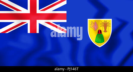 3D Flag of Turks and Caicos Islands. 3D Illustration. Stock Photo