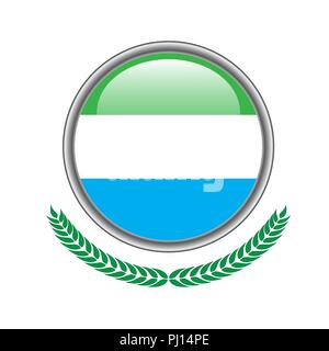sierra-leone flag button. sierra-leone flag icon. Vector illustration of sierra-leone flag on white background. Stock Vector