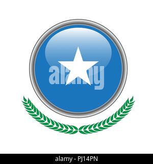 Somalia flag button. Somalia flag icon. Vector illustration of somalia flag on white background. Stock Vector