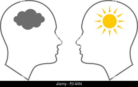 Head icon for bipolar disorder Stock Vector