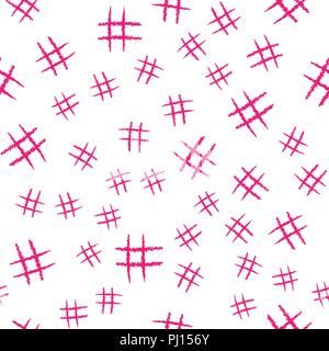 Vector illustration. Hashtag icon seamless pattern. Hashtag random seamless pattern Stock Vector