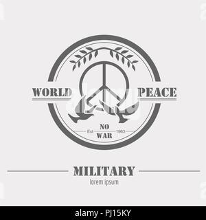 Military and armored vehicles logos and badges. Graphic template. Vector illustration Stock Vector