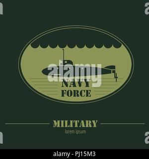 Military and armored vehicles logos and badges. Graphic template. Vector illustration Stock Vector