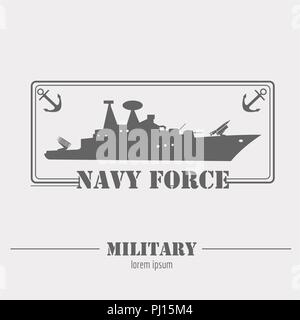 Military and armored vehicles logos and badges. Graphic template. Vector illustration Stock Vector