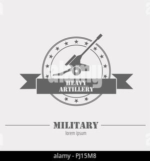 Military and armored vehicles logos and badges. Graphic template. Vector illustration Stock Vector