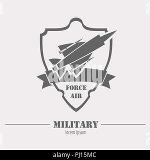 Military and armored vehicles logos and badges. Graphic template. Vector illustration Stock Vector