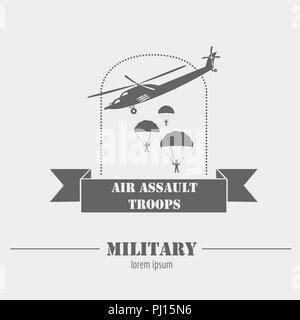 Military and armored vehicles logos and badges. Graphic template. Vector illustration Stock Vector