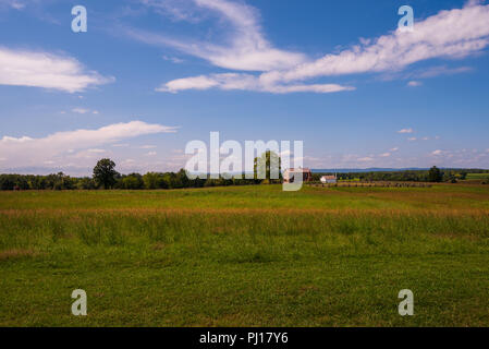 A wide-angle photo of the farm that became the Manassas battle of the U.S. Civil War in July 1861. Stock Photo