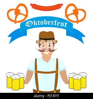 Man at the Oktoberfest festival Stock Vector