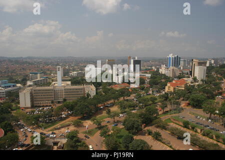 aerial view of the Uganda Parliament building and Kampala city. Stock Photo