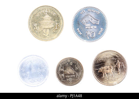 Coins from Nepal Stock Photo