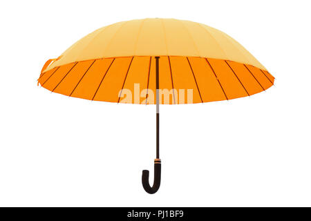 opened orange umbrella isolated on white Stock Photo