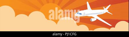 Flying airplanes banners for your text. Retro styled. Vector illustration Stock Vector
