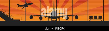 Flying airplanes banners for your text. Retro styled. Vector illustration Stock Vector