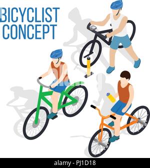 Bicycle concept clip art, isometric style Stock Vector