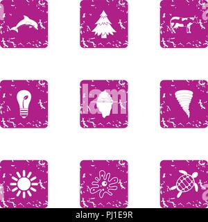 Coastal path icons set, grunge style Stock Vector Image & Art - Alamy