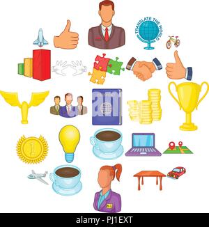 Wage-earner icons set, cartoon style Stock Vector Image & Art - Alamy