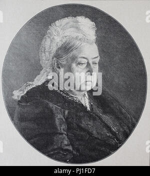 Victoria, Alexandrina Victoria, 24 May 1819 – 22 January 1901, Queen of the United Kingdom of Great Britain, digital improved reproduction of an woodprint from the year 1890 Stock Photo