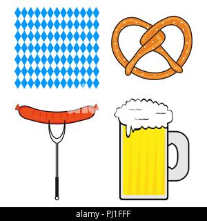 Set of symbols for the Oktoberfest festival Stock Vector