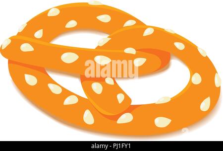 Pretzel icon, isometric style Stock Vector