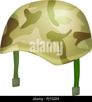 Camo helmet mockup, realistic style Stock Vector
