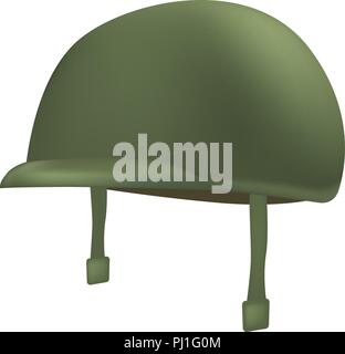 Green helmet mockup, realistic style Stock Vector