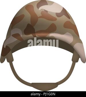 Desert camo helmet mockup, realistic style Stock Vector