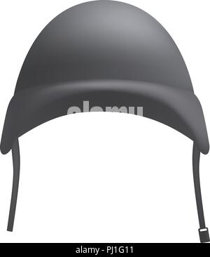 Grey helmet mockup, realistic style Stock Vector