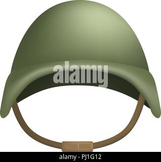 Combat helmet mockup, realistic style Stock Vector