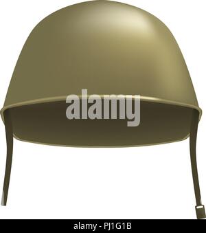 Metal helmet mockup, realistic style Stock Vector