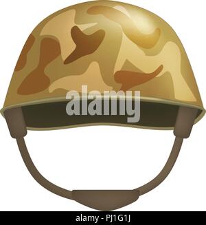 Khaki helmet mockup, realistic style Stock Vector