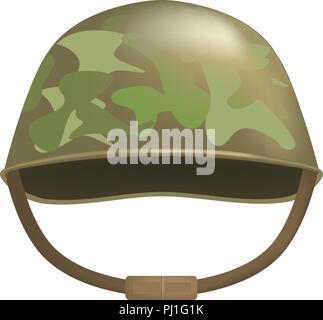 Camouflage helmet mockup, realistic style Stock Vector