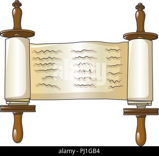 Open papyrus icon, cartoon style Stock Vector