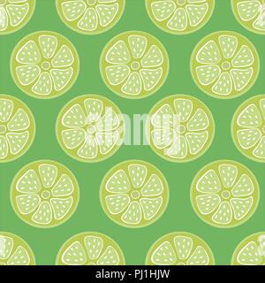 citrus seamless background green, fashionable, simple vector lime background. fresh summer vitamin Stock Vector