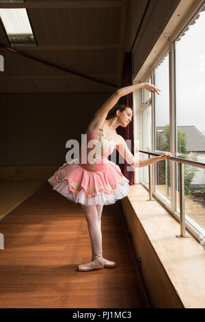 Ballerina practicing ballet dance Stock Photo
