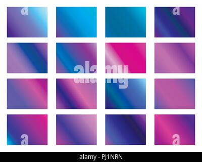 Set of gradient backgrounds. Blurred shades of purple, dark violet. Vector illustration Stock Vector