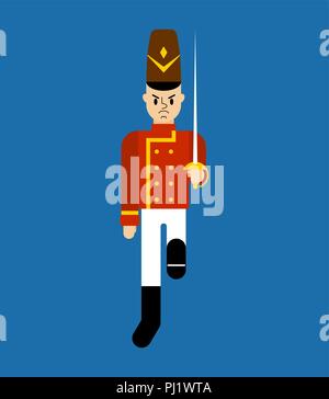 Toy soldier Guardsman plaything isolated. Vector illustration. Stock Vector
